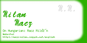 milan macz business card